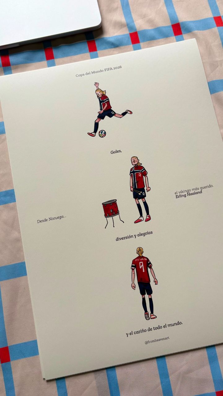 Póster HAALAND X FROMHEAVEN — ilustración a mano